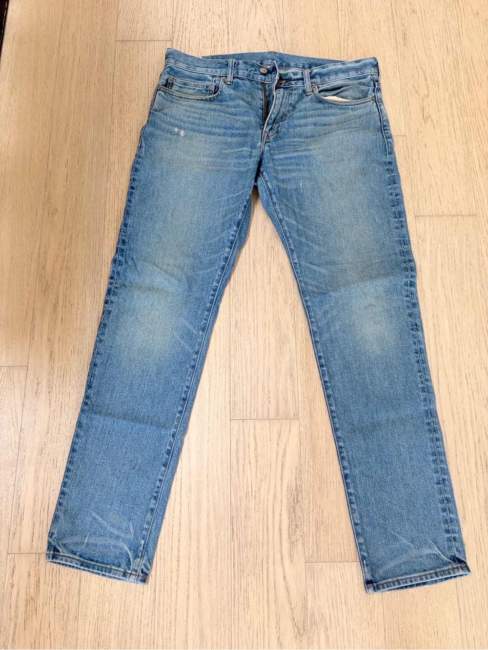 J. Crew Men's Slim Straight Jeans in Faded Blue